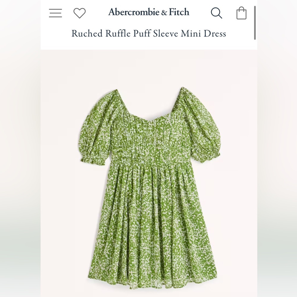 Ruched Ruffle Puff Sleeve Mini Dress
